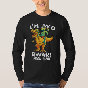 Kids Rawr I'm 2 2nd Birthday Frog Dinosaur Rex 2 T-Shirt