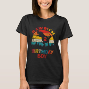 Kids Rawr Im 2 Dinosaur 2nd Birthday Boy Two Year T-Shirt