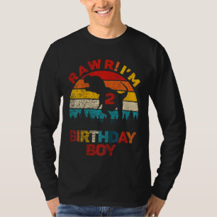 Kids Rawr Im 2 Dinosaur 2nd Birthday Boy Two Year  T-Shirt