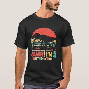Kids Rawr I'm 2 Dinosaur Rex 2nd Birthday Boy 2 Ye T-Shirt