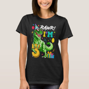 Kids Rawr I'm 3 3rd Birthday Rex Dinosaur Party T-Shirt
