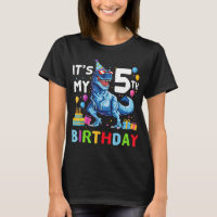 Kids Rawr I'm 5 5th Birthday Party T Rex Dinosaur 
