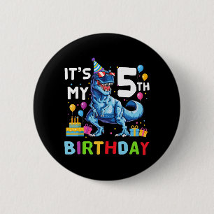 Kids Rawr I'm 5 5th Birthday T Rex Dinosaur Party 6 Cm Round Badge
