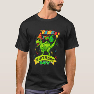 Kids Rawr I'm 6th Birthday Boy Dino Rex 6 Years Ol T-Shirt