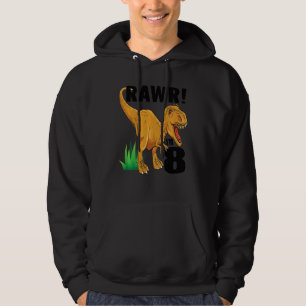Kids Rawr I'm 8 Dinosaur Rex 8th Birthday Child Gi Hoodie
