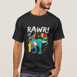 Kids Rawr I'm One 1St Birthday Dinosaur Boys Love T-Shirt
