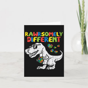 Kids Rawrsomely Different Trex Dino Boys Autism Aw Card