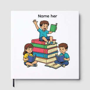 Kids Reading Books Custom Guest Book