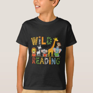 Kids reading lover wild reading books and bookworm T-Shirt