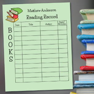 Kids Reading Record Homeschool Reading Books Notepad