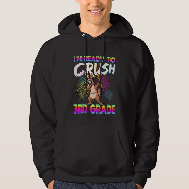 Kids Ready To Crush 3rd Grade Elementary School Ka Hoodie (Front)