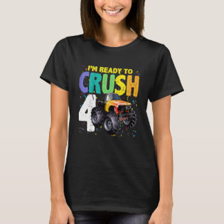 Kids Ready To Crush 4 Monster Truck For Boys 4th T-Shirt