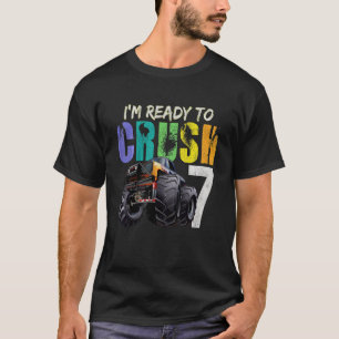 Kids Ready To Crush Monster Truck  7th Birthday  F T-Shirt