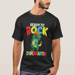 Kids Ready To Rock Kindergarten Dinosaur Back To S T-Shirt