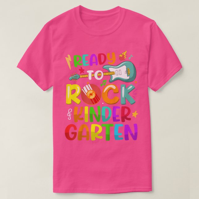 Kids Ready To Rock Kindergarten First Day Of 5th G T-Shirt (Design Front)