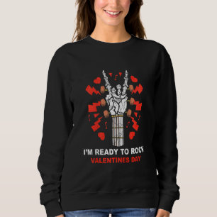 Kids Ready To Rock Valentines Day Cool Skeleton Ha Sweatshirt