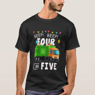Kids Recycling I'm Five Year Old Garbage Truck 5th T-Shirt