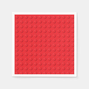 Kids Red Colourful Birthday Building Blocks Napkin