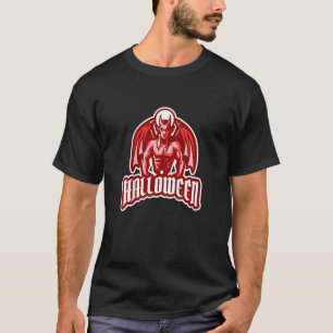 Kids Red Girls Halloween Workout Devil Halloween T-Shirt
