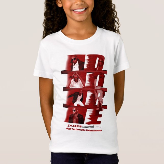 Kids RED James Dore' T-Shirt Girls White (Front)