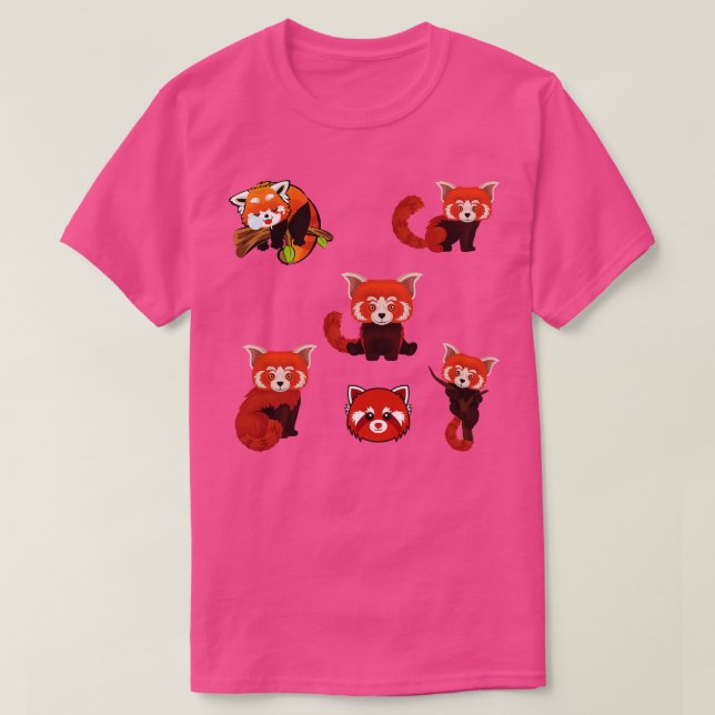 Kids Red Panda Sticker Pack T-Shirt (Design Front)