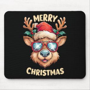 Kids Reindeer Merry Christmas Santa Hat Xmas Toddl Mouse Pad