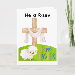 Kids Religious Easter Toddler he Is Risen' Cross A Card