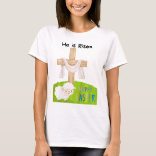Kids Religious Easter Toddler he Is Risen' Cross A T-Shirt