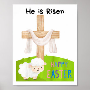 Kids Religious Easter Toddlerboy he Is Risen' Cros Poster