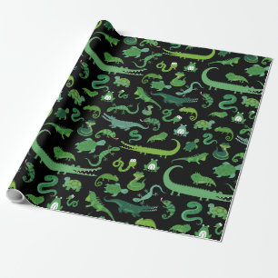 Kids Reptile Amphibian Animal Pattern Wrapping Wrapping Paper