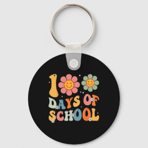 Kids Rero Groovy 100 Days Happy 100h Day Of School Key Ring