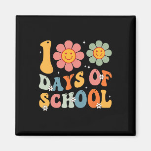 Kids Rero Groovy 100 Days Happy 100h Day Of School Magnet