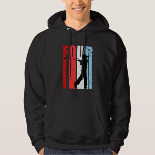 Kids Retro Colours Boys 4th Golf Birthday Golfing Hoodie