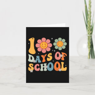 Kids Retro Groovy 100 Days Happy 100th Day Of Scho Card