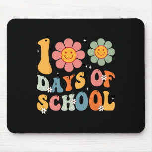 Kids Retro Groovy 100 Days Happy 100th Day Of Scho Mouse Pad
