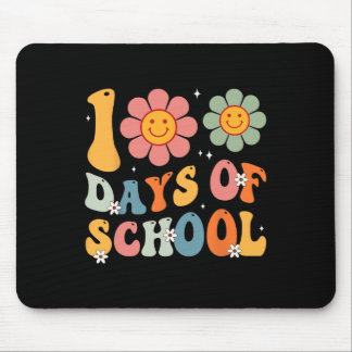 Kids Retro Groovy 100 Days Happy 100th Day Of Scho Mouse Pad