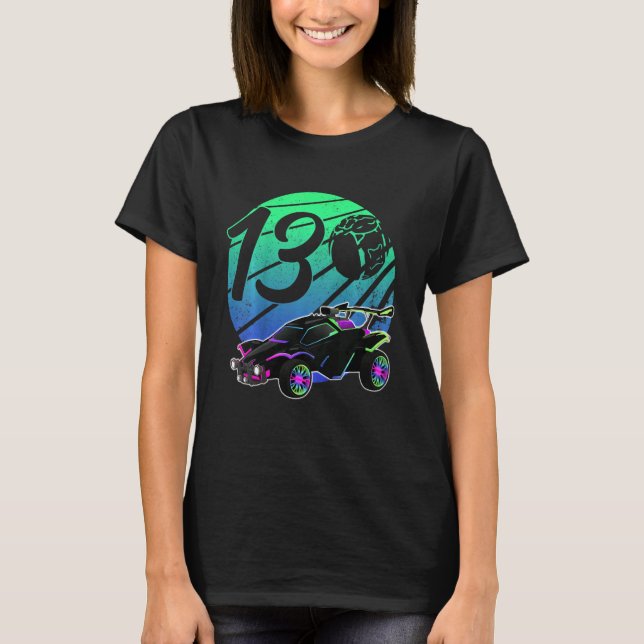 Kids Retro I 13rd Birthday I Rc Cars I Soccer Ball T-Shirt (Front)