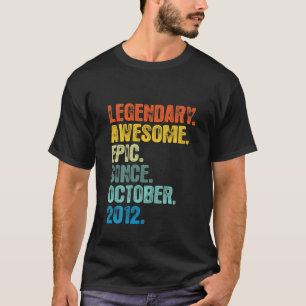 Kids Retro Legendary Since October 2012 T 8 Years T-Shirt