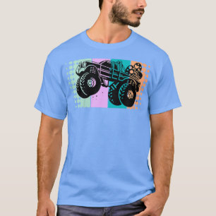 Kids Retro Monster Truck Easter Bunny Happy Easter T-Shirt