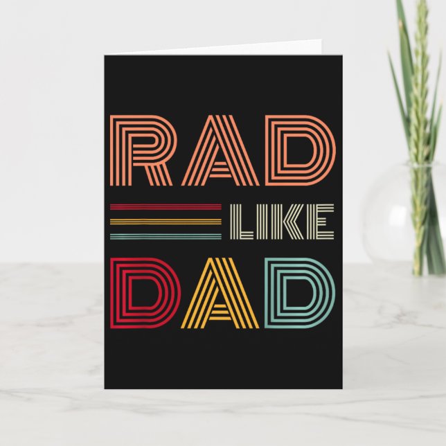 Kids Retro Rad Like Dad Tee Matching Father Son  Card (Front)