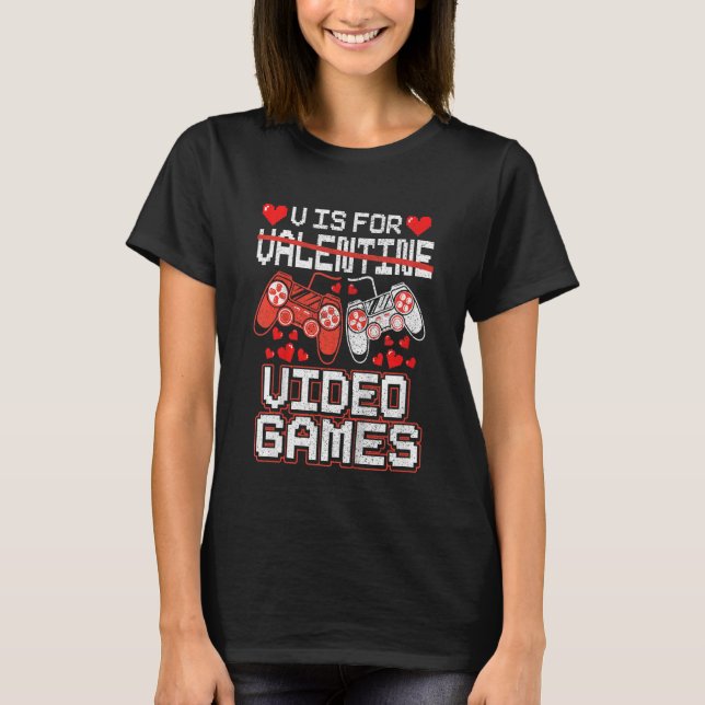 Kids Retro Video Game Valentines Day for Toddler B T-Shirt (Front)