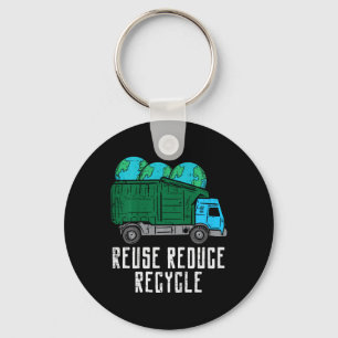 Kids Reuse Reduce Recycle Garge Truck Earth Boys K Key Ring