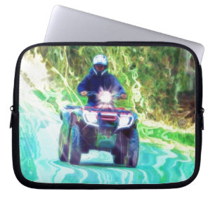 Kids Riding an ATV All Terrain Vehicle on Road Laptop Sleeve