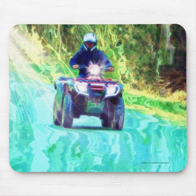 Kids Riding an ATV All Terrain Vehicle on Road Mouse Pad (Front)