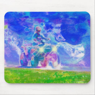 Kids Riding an ATV All Terrain Vehicle on Road Mouse Pad