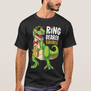 Kids Ring Dude Boys T Rex Wedding Party Ring Bear T-Shirt