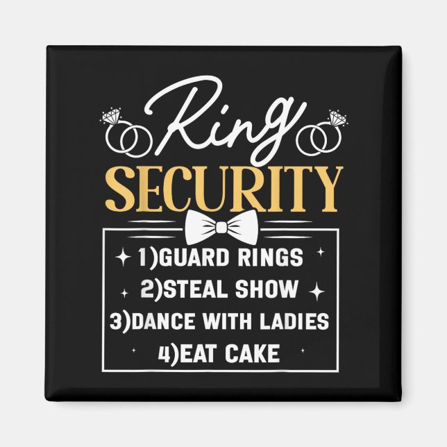 Kids Ring Security Ring Bearer Boys Wedding Party Magnet (Front)