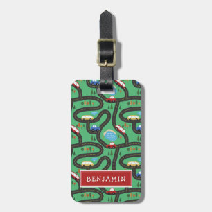 Kids Road Map - Red & Blue - Custom Name Luggage Tag