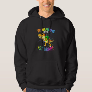 Kids Roaring Into 1st Grade First Day Of First Gra Hoodie