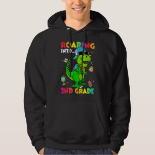 Kids Roaring Into 2nd Grade Dinosaur Back To Schoo Hoodie
